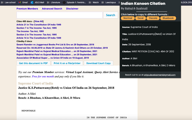 Indian Kanoon Citation from Chrome web store to be run with OffiDocs Chromium online Indian Kanoon Citation from Chrome web store to be run with OffiDocs Chromium online