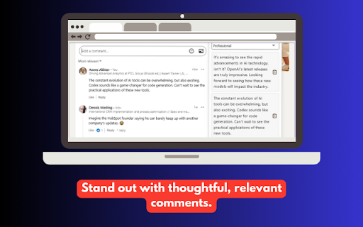 inReply | LinkedIn Comment Assistant from Chrome web store to be run with OffiDocs Chromium online inReply | LinkedIn Comment Assistant from Chrome web store to be run with OffiDocs Chromium online