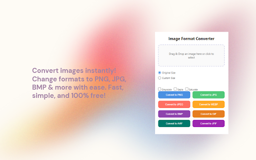 InstaIMGConvert from Chrome web store to be run with OffiDocs Chromium online InstaIMGConvert from Chrome web store to be run with OffiDocs Chromium online