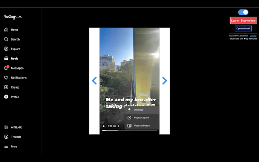 InstaReel everywhere from Chrome web store to be run with OffiDocs Chromium online InstaReel everywhere from Chrome web store to be run with OffiDocs Chromium online