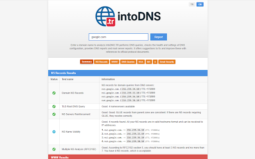 IntoDNS DNS Analyzer from Chrome web store to be run with OffiDocs Chromium online IntoDNS DNS Analyzer from Chrome web store to be run with OffiDocs Chromium online