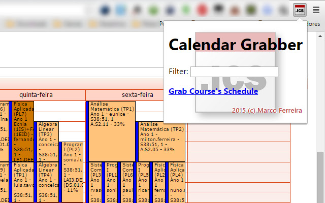 IPLeiria Schedule Exporter from Chrome web store to be run with OffiDocs Chromium online IPLeiria Schedule Exporter from Chrome web store to be run with OffiDocs Chromium online