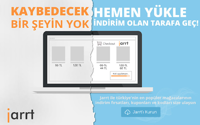 Jarrt indirim ve kupon takibi asistanınız from Chrome web store to be run with OffiDocs Chromium online Jarrt indirim ve kupon takibi asistanınız from Chrome web store to be run with OffiDocs Chromium online