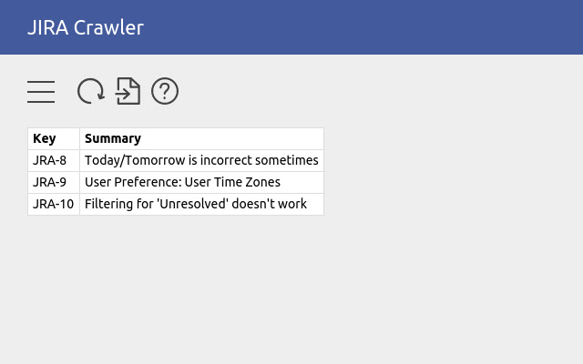 JIRA Crawler from Chrome web store to be run with OffiDocs Chromium online JIRA Crawler from Chrome web store to be run with OffiDocs Chromium online