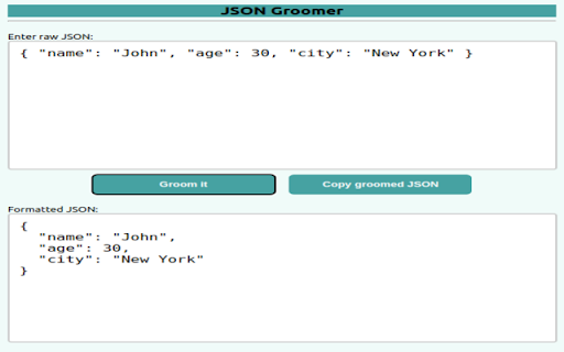 JSON Groomer from Chrome web store to be run with OffiDocs Chromium online JSON Groomer from Chrome web store to be run with OffiDocs Chromium online