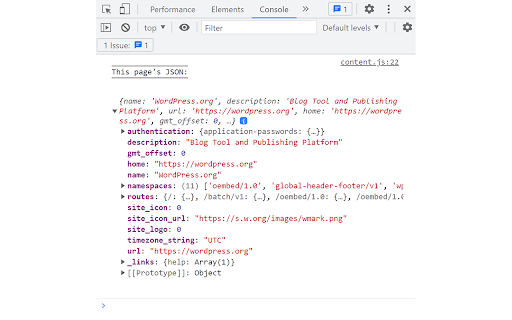 JSON to Console from Chrome web store to be run with OffiDocs Chromium online JSON to Console from Chrome web store to be run with OffiDocs Chromium online