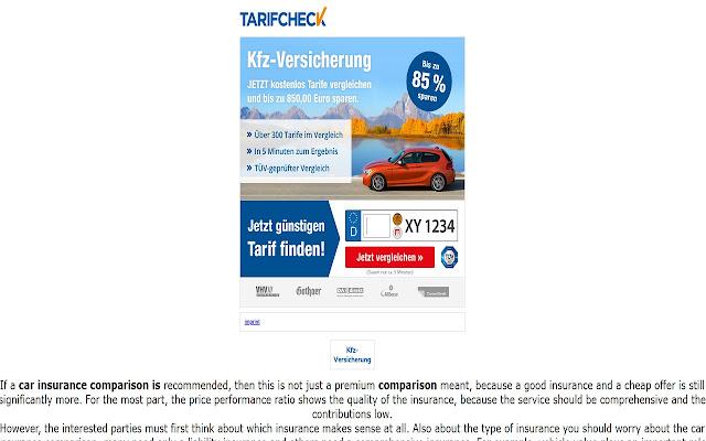 Kfz versicherungsvergleich from Chrome web store to be run with OffiDocs Chromium online Kfz versicherungsvergleich from Chrome web store to be run with OffiDocs Chromium online