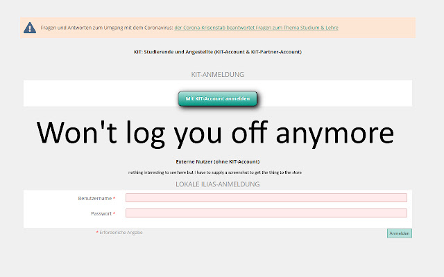 KIT Ilias Session Refresher from Chrome web store to be run with OffiDocs Chromium online KIT Ilias Session Refresher from Chrome web store to be run with OffiDocs Chromium online