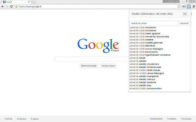 Kwdizr (Générateur de mots clés) from Chrome web store to be run with OffiDocs Chromium online Kwdizr (Générateur de mots clés) from Chrome web store to be run with OffiDocs Chromium online