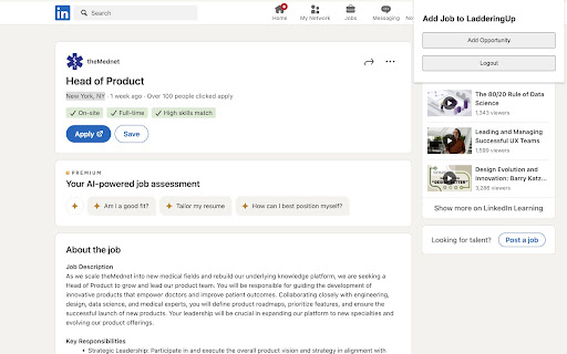 LadderingUp: Move Your Career Forward from Chrome web store to be run with OffiDocs Chromium online LadderingUp: Move Your Career Forward from Chrome web store to be run with OffiDocs Chromium online