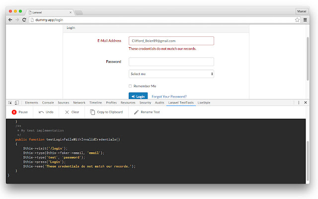 Laravel TestTools from Chrome web store to be run with OffiDocs Chromium online Laravel TestTools from Chrome web store to be run with OffiDocs Chromium online