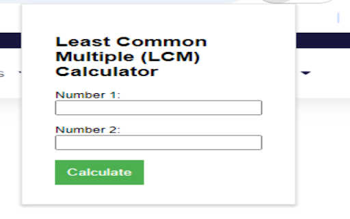 LCM Calculator from Chrome web store to be run with OffiDocs Chromium online LCM Calculator from Chrome web store to be run with OffiDocs Chromium online