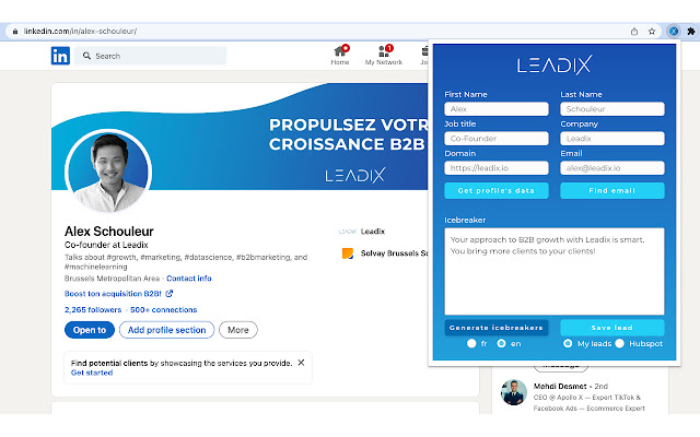 Leadix from Chrome web store to be run with OffiDocs Chromium online Leadix from Chrome web store to be run with OffiDocs Chromium online