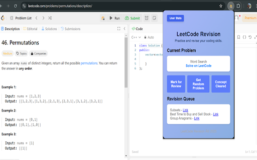 LeetCode Repeated Revision from Chrome web store to be run with OffiDocs Chromium online LeetCode Repeated Revision from Chrome web store to be run with OffiDocs Chromium online