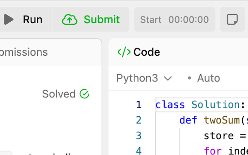 LeetCode Stopwatch from Chrome web store to be run with OffiDocs Chromium online LeetCode Stopwatch from Chrome web store to be run with OffiDocs Chromium online
