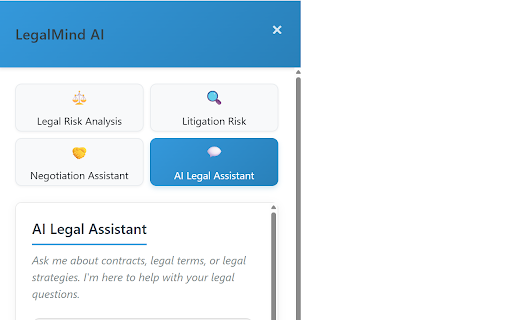 LegalMind AI from Chrome web store to be run with OffiDocs Chromium online LegalMind AI from Chrome web store to be run with OffiDocs Chromium online