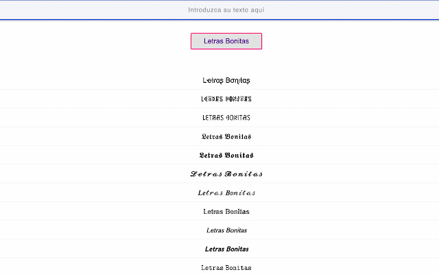 Letras Bonitas para copiar y pegar from Chrome web store to be run with OffiDocs Chromium online Letras Bonitas para copiar y pegar from Chrome web store to be run with OffiDocs Chromium online