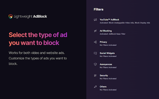 Lightweight Youtube™ AdBlock from Chrome web store to be run with OffiDocs Chromium online Lightweight Youtube™ AdBlock from Chrome web store to be run with OffiDocs Chromium online