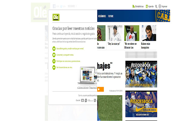 Limpiador Login Sitios Noticias from Chrome web store to be run with OffiDocs Chromium online Limpiador Login Sitios Noticias from Chrome web store to be run with OffiDocs Chromium online