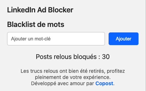 LinkedIn Ad Blocker from Chrome web store to be run with OffiDocs Chromium online LinkedIn Ad Blocker from Chrome web store to be run with OffiDocs Chromium online