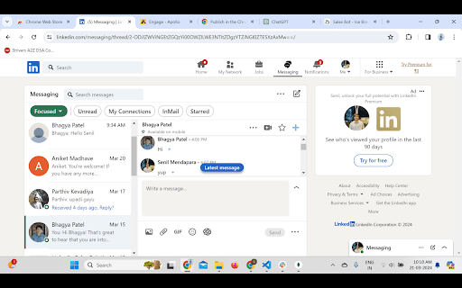 Linkedin Message Saver from Chrome web store to be run with OffiDocs Chromium online Linkedin Message Saver from Chrome web store to be run with OffiDocs Chromium online