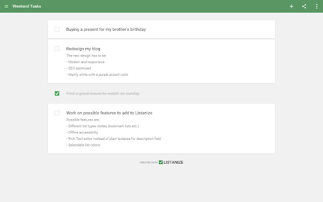 Listanize from Chrome web store to be run with OffiDocs Chromium online Listanize from Chrome web store to be run with OffiDocs Chromium online