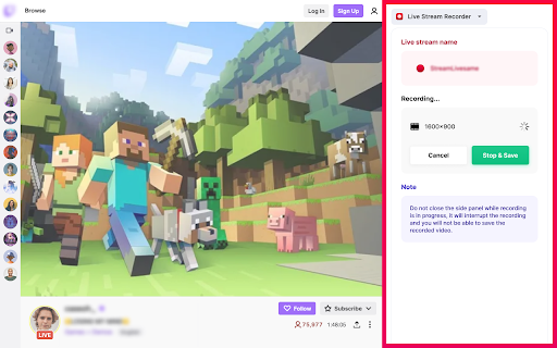 Live Stream Recorder from Chrome web store to be run with OffiDocs Chromium online Live Stream Recorder from Chrome web store to be run with OffiDocs Chromium online