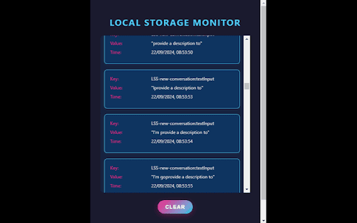 LocalStorage Watcher from Chrome web store to be run with OffiDocs Chromium online LocalStorage Watcher from Chrome web store to be run with OffiDocs Chromium online