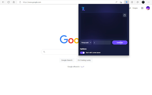 Lorem Gen from Chrome web store to be run with OffiDocs Chromium online Lorem Gen from Chrome web store to be run with OffiDocs Chromium online
