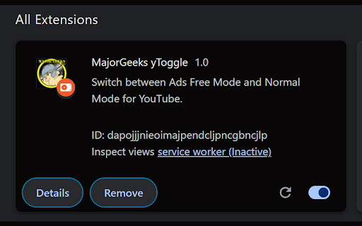 MajorGeeks yToggle from Chrome web store to be run with OffiDocs Chromium online MajorGeeks yToggle from Chrome web store to be run with OffiDocs Chromium online