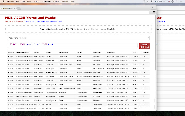MDB, ACCDB Viewer and Reader from Chrome web store to be run with OffiDocs Chromium online MDB, ACCDB Viewer and Reader from Chrome web store to be run with OffiDocs Chromium online