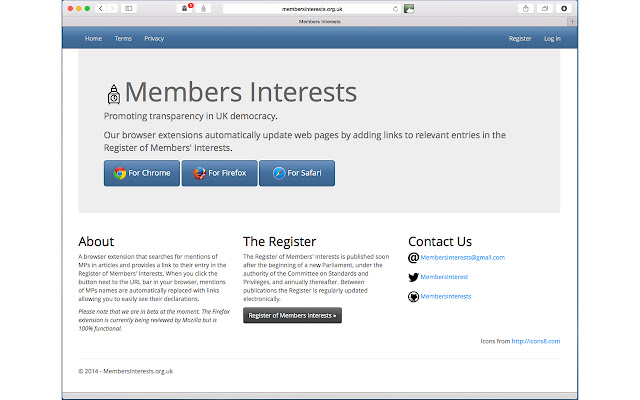 Members Interests from Chrome web store to be run with OffiDocs Chromium online Members Interests from Chrome web store to be run with OffiDocs Chromium online