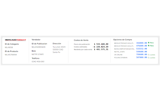 MercadoLibre Herramientas con IA from Chrome web store to be run with OffiDocs Chromium online MercadoLibre Herramientas con IA from Chrome web store to be run with OffiDocs Chromium online