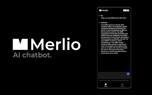 Merlio AI Chatbot from Chrome web store to be run with OffiDocs Chromium online Merlio AI Chatbot from Chrome web store to be run with OffiDocs Chromium online