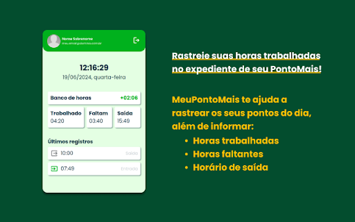 MeuPontoMais from Chrome web store to be run with OffiDocs Chromium online MeuPontoMais from Chrome web store to be run with OffiDocs Chromium online