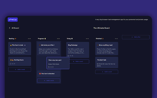 MicroTrello from Chrome web store to be run with OffiDocs Chromium online MicroTrello from Chrome web store to be run with OffiDocs Chromium online