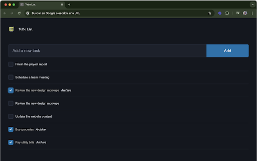 Minimalist ToDo List from Chrome web store to be run with OffiDocs Chromium online Minimalist ToDo List from Chrome web store to be run with OffiDocs Chromium online