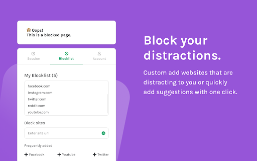 Mini Pomodoro Blocker from Chrome web store to be run with OffiDocs Chromium online Mini Pomodoro Blocker from Chrome web store to be run with OffiDocs Chromium online