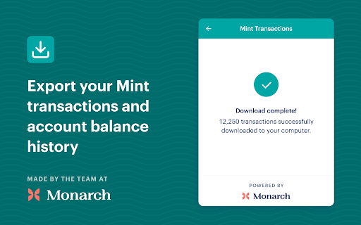 Mint Data Exporter, by Monarch Money from Chrome web store to be run with OffiDocs Chromium online Mint Data Exporter, by Monarch Money from Chrome web store to be run with OffiDocs Chromium online