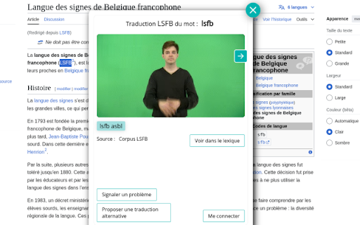 mot signe LSFB from Chrome web store to be run with OffiDocs Chromium online mot signe LSFB from Chrome web store to be run with OffiDocs Chromium online