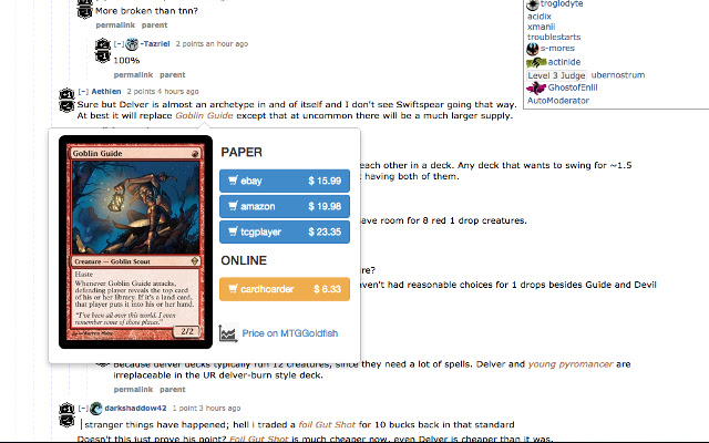 MTG Prices by MTGGoldfish from Chrome web store to be run with OffiDocs Chromium online MTG Prices by MTGGoldfish from Chrome web store to be run with OffiDocs Chromium online