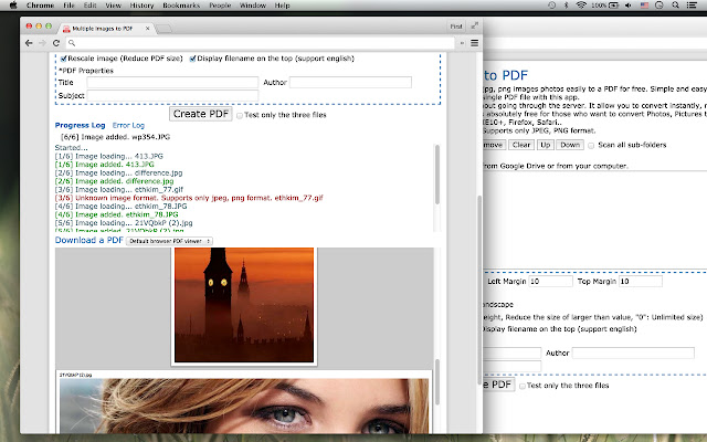 Multiple Images to PDF from Chrome web store to be run with OffiDocs Chromium online Multiple Images to PDF from Chrome web store to be run with OffiDocs Chromium online