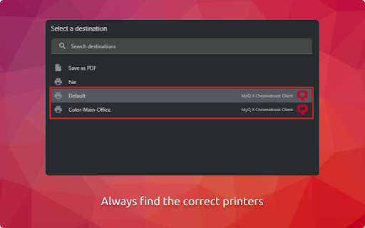 MyQ X Chromebook Client from Chrome web store to be run with OffiDocs Chromium online MyQ X Chromebook Client from Chrome web store to be run with OffiDocs Chromium online