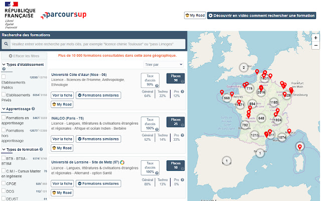 My Road pour Parcoursup from Chrome web store to be run with OffiDocs Chromium online My Road pour Parcoursup from Chrome web store to be run with OffiDocs Chromium online