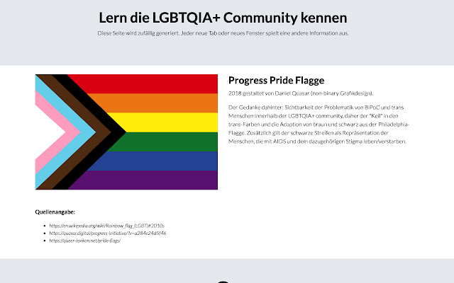 Neuer Tab mit queerer Information from Chrome web store to be run with OffiDocs Chromium online Neuer Tab mit queerer Information from Chrome web store to be run with OffiDocs Chromium online