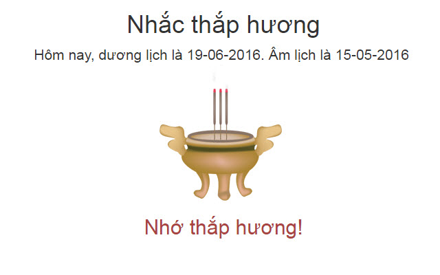 Nhắc thắp hương from Chrome web store to be run with OffiDocs Chromium online Nhắc thắp hương from Chrome web store to be run with OffiDocs Chromium online