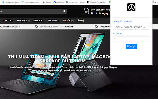 Định giá thu mua laptop cũ from Chrome web store to be run with OffiDocs Chromium online Định giá thu mua laptop cũ from Chrome web store to be run with OffiDocs Chromium online