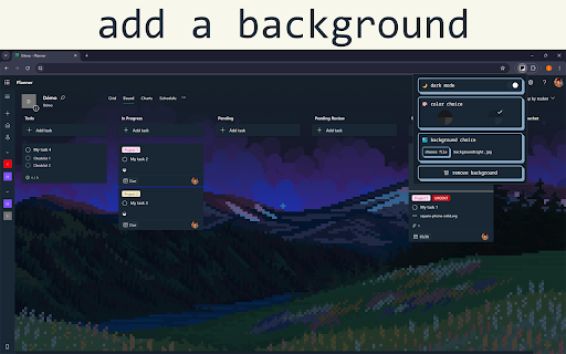 NightShifter Dark Mode and Wallpaper for Planner from Chrome web store to be run with OffiDocs Chromium online NightShifter Dark Mode and Wallpaper for Planner from Chrome web store to be run with OffiDocs Chromium online