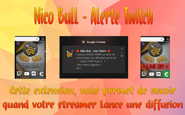 Niko Bull TV Alerte Twitch Live from Chrome web store to be run with OffiDocs Chromium online Niko Bull TV Alerte Twitch Live from Chrome web store to be run with OffiDocs Chromium online