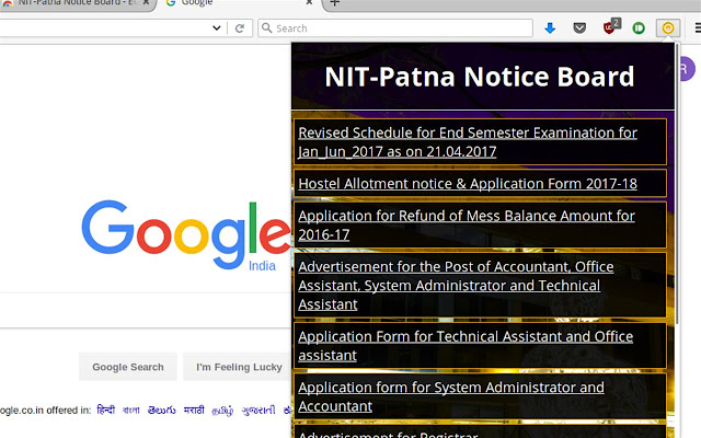 NIT Patna Notice Board from Chrome web store to be run with OffiDocs Chromium online NIT Patna Notice Board from Chrome web store to be run with OffiDocs Chromium online